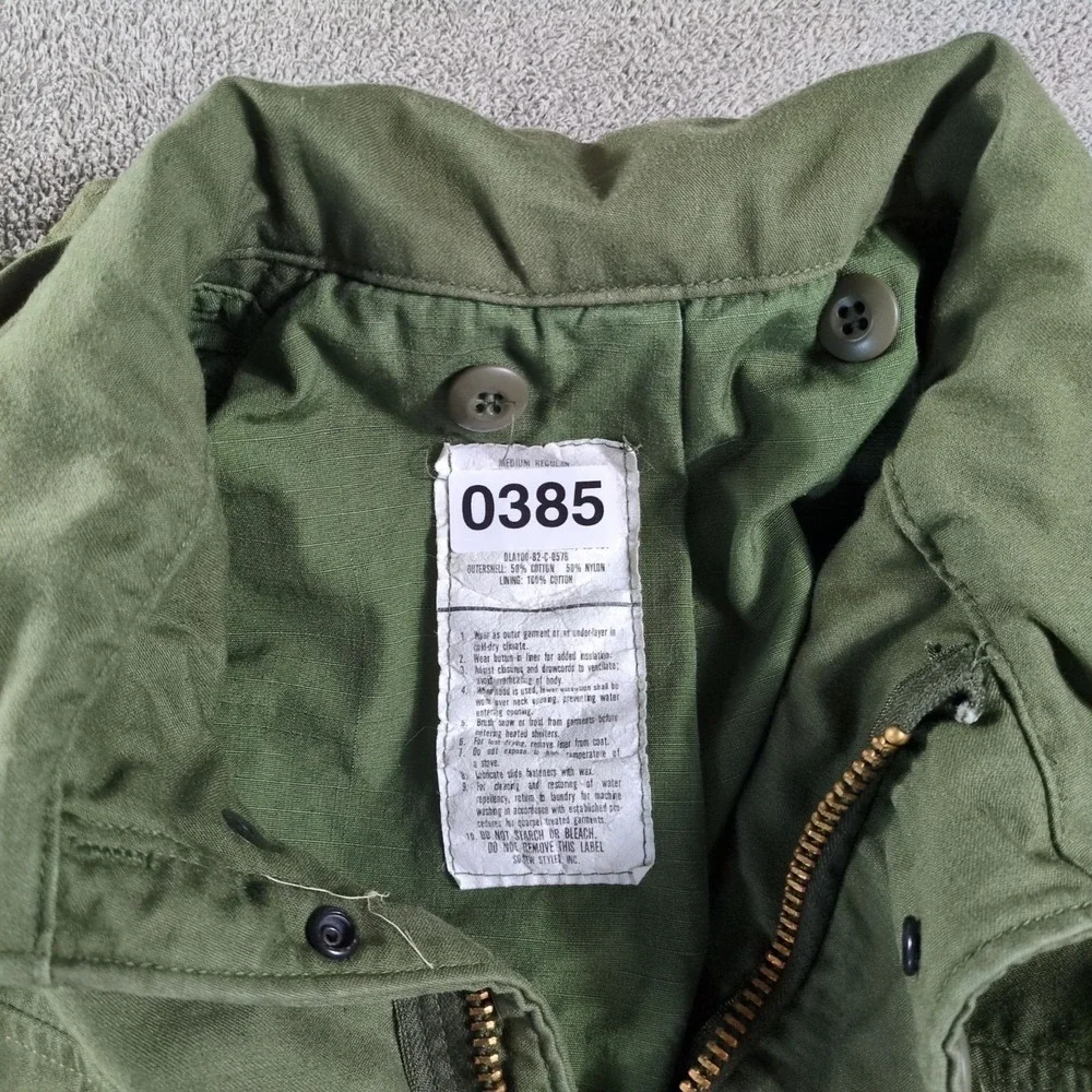 Vintage US Military Field Jacket‎ Mens Med Reg Olive Drab OG-107 Without Liner - Picture 11 of 11